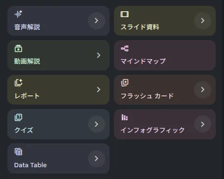 ノートブックガイドパネル