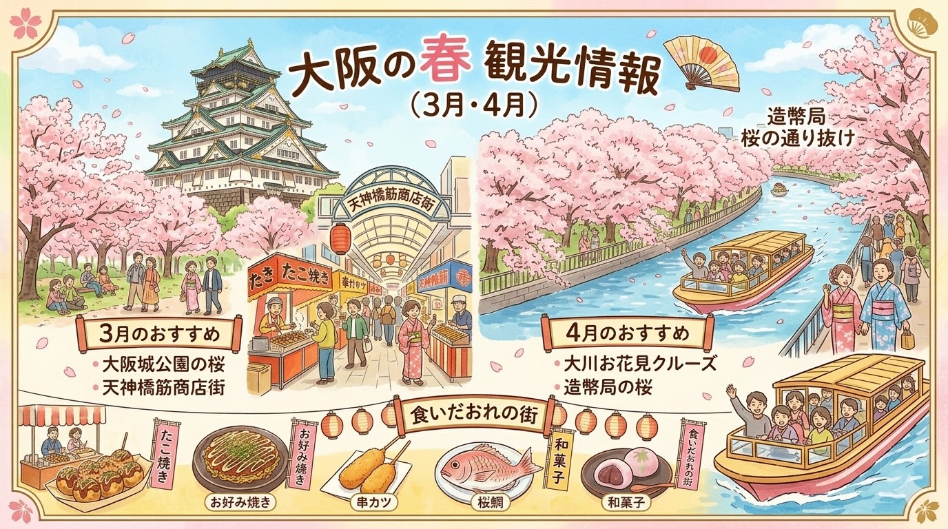 大阪の春の観光情報をまとめたよ！